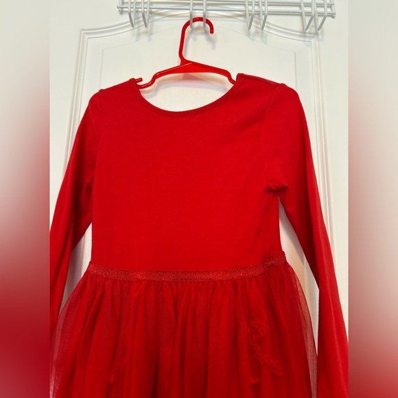 H&M Red Long-Sleeve Tulle Party Dress - Picture 3 of 6